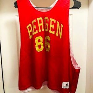 Bergen Catholic Lacrosse Reversable Pinney Badger Sport Men's L/XL#86 Red & Gold